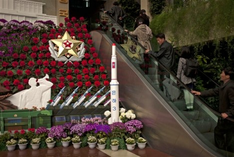 A North Korean Flower Show with—What Else?—A Model of a Missile