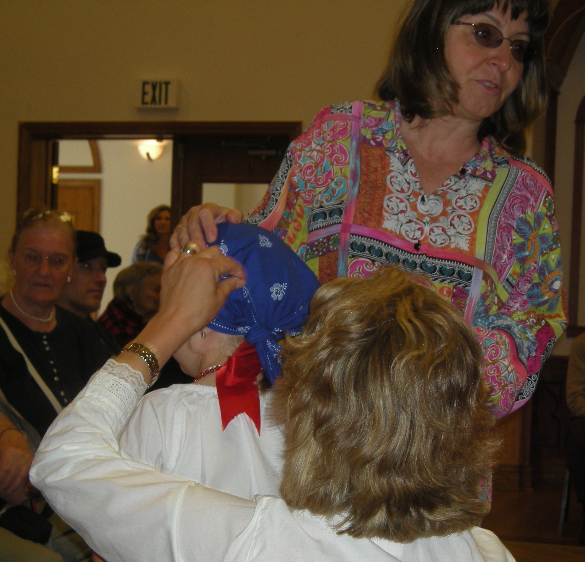 Stage Mother Putting the Finishing Touches on Her Daughter