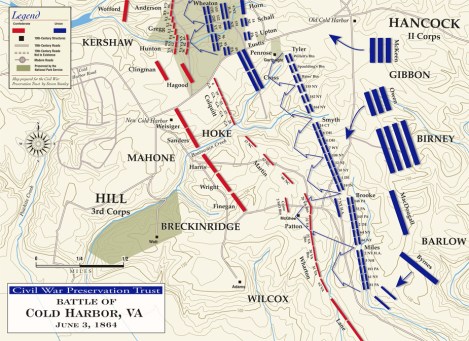 Schematic of the Battle of Cold Harbor