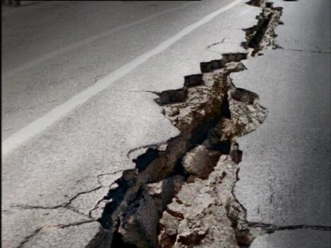 Earthquake Fissure in Road
