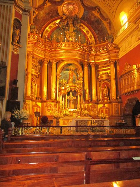 The Altar of La Merced Church in Lima