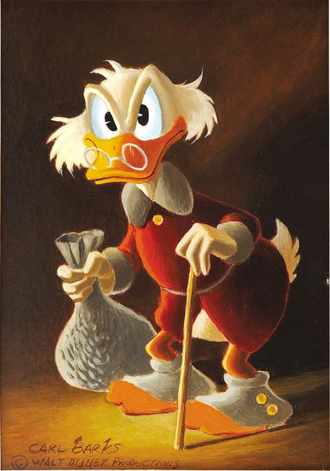 Carl Barks Painting of Uncle Scrooge