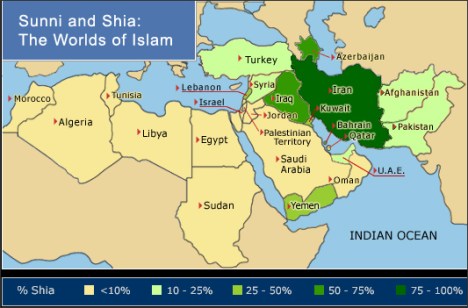 Percent Shi’a in the Middle East and North Africa