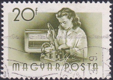 20 Fillér Stamp Honoring Hungarian Radio Manufacturing