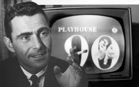 Rod Serling with Playhouse 90 Logo