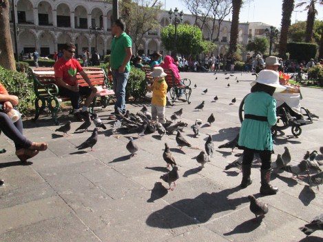 The Plaza de Armas in Arequipa, Peru